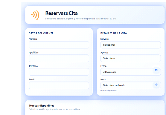 GesDix ReservatuCita Formulario Público de Reservas