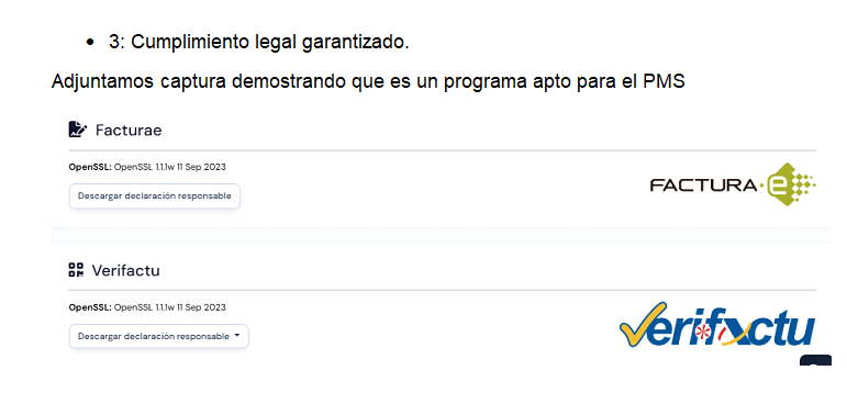 GesDix Ventaja 3 - Cumplimiento legal garantizado Facturae Verifactu