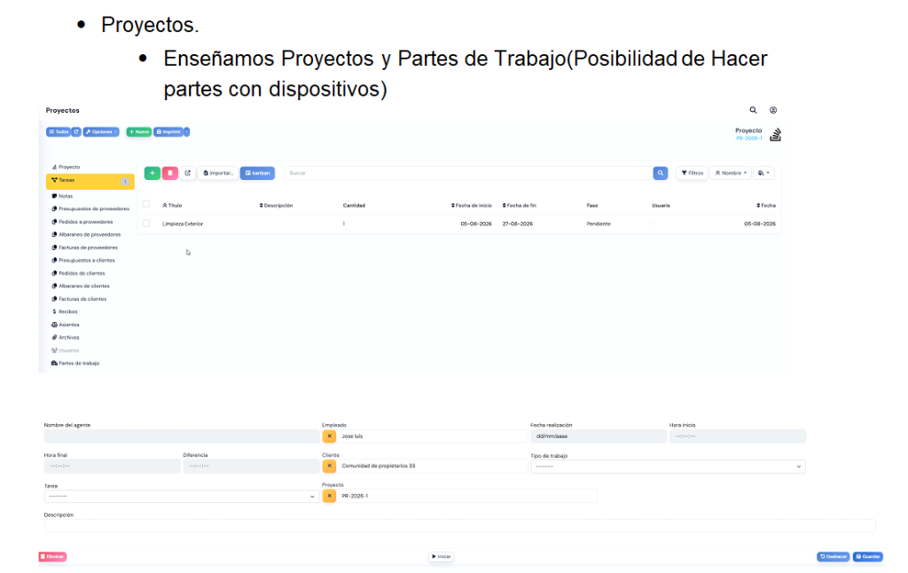 GesDix Proyectos y Tareas por Fases