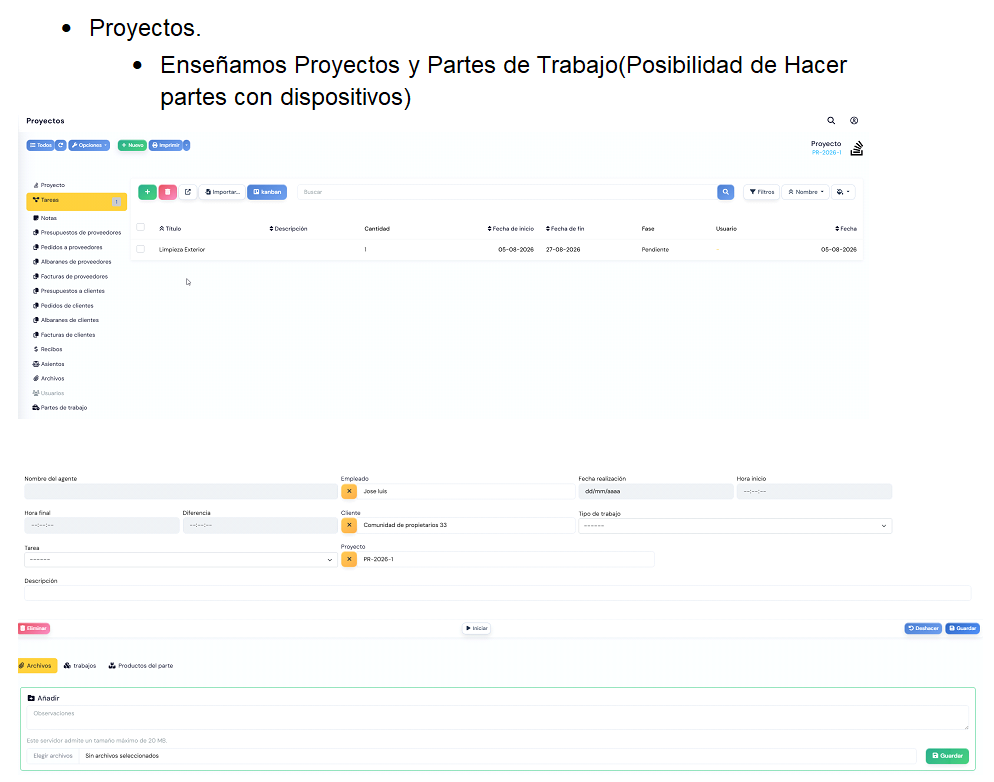 GesDix Partes de Trabajo con dispositivos móviles
